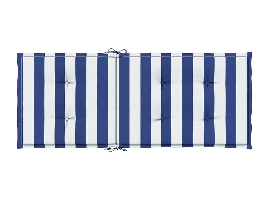 Coussins de chaise à dossier haut 4pièces rayures bleu/blanc tissu