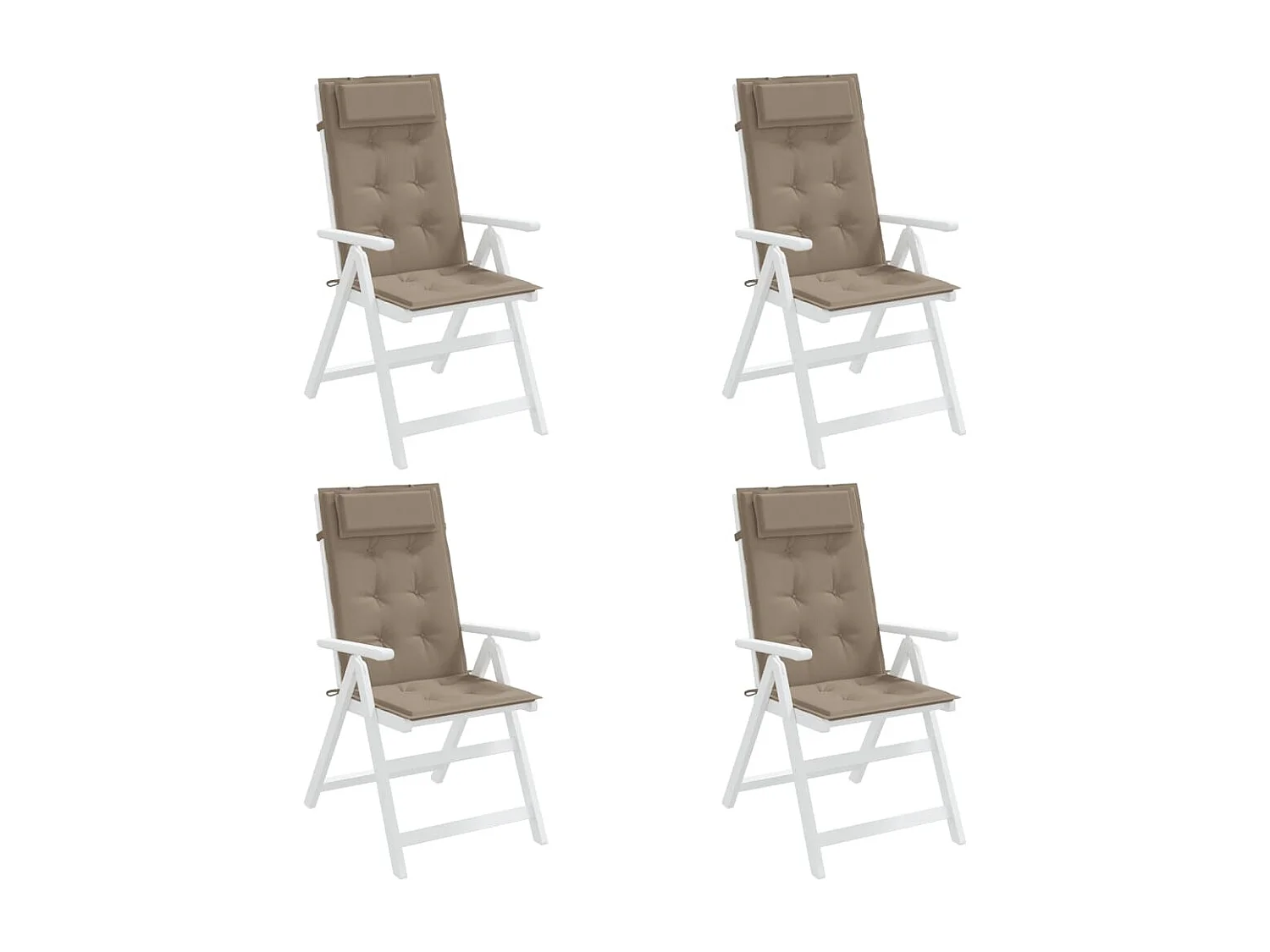 Coussins de chaise à dossier haut lot de 4 taupe tissu oxford
