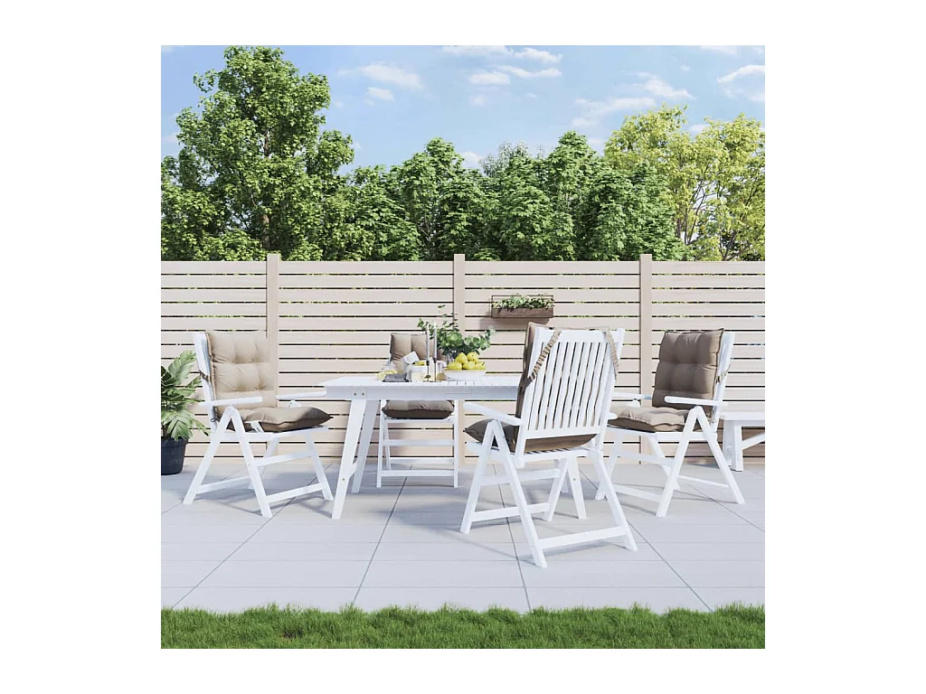 Coussins de chaise à dossier bas lot de 4 taupe tissu oxford