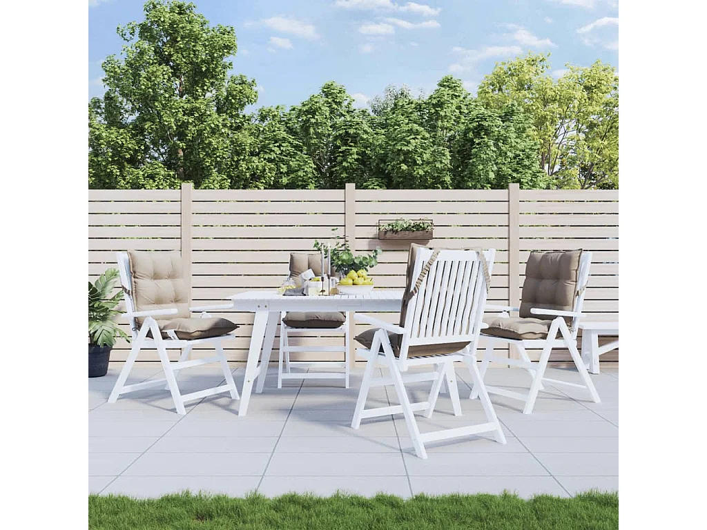 Coussins de chaise à dossier bas lot de 4 taupe tissu oxford