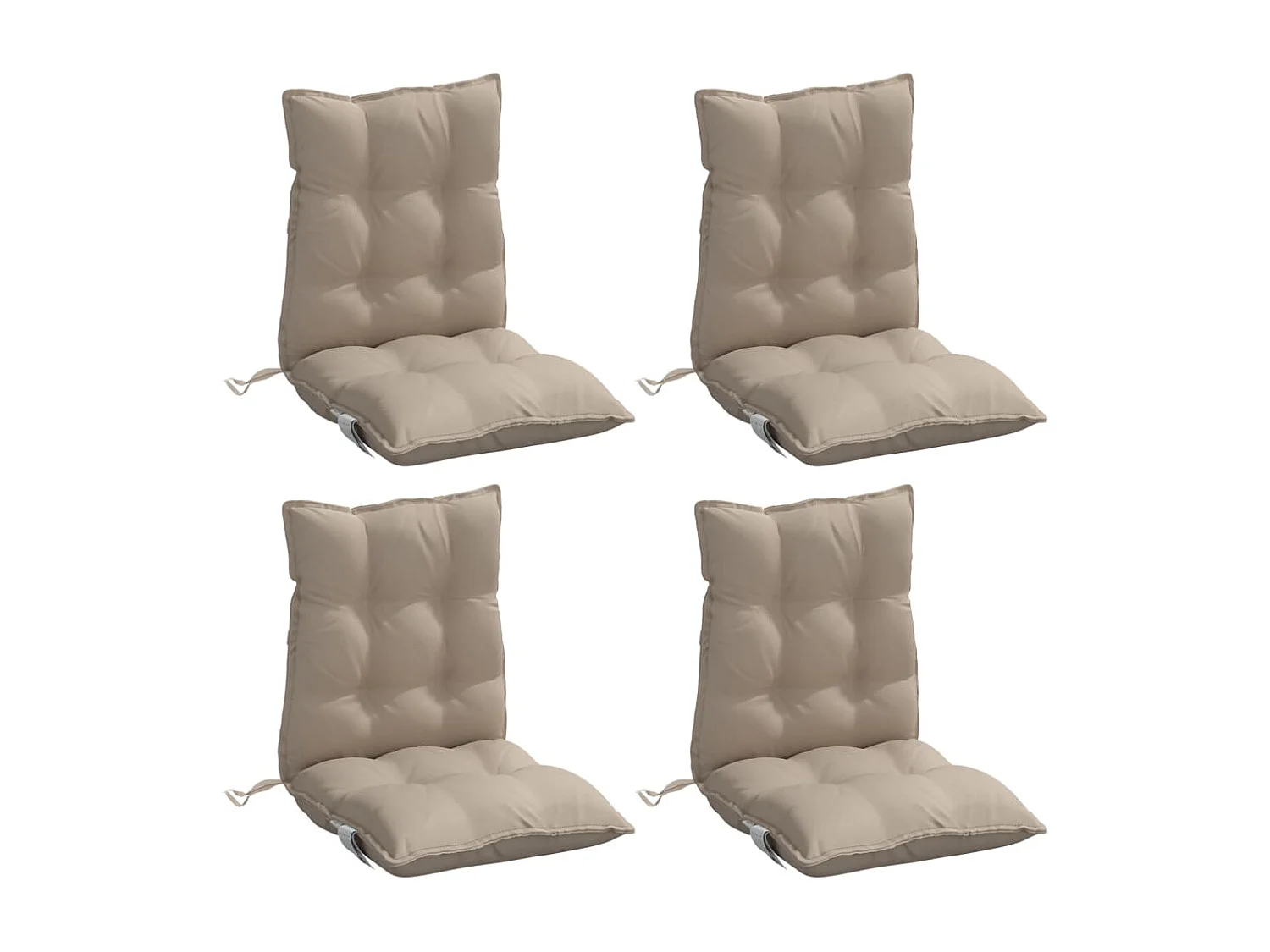 Coussins de chaise à dossier bas lot de 4 taupe tissu oxford