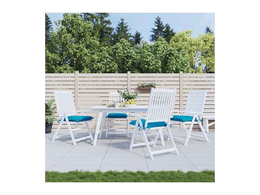 Coussins de chaise 4 pièces bleu clair 40x40x7 cm tissu oxford