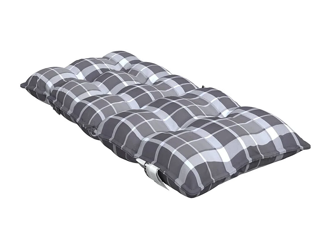 Almofadões cadeira encosto baixo 2 peças oxford xadrez cinzento