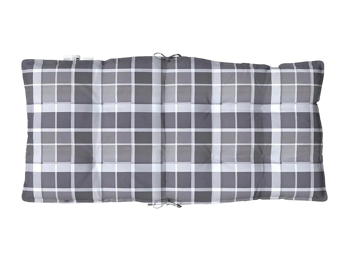 Almofadões cadeira encosto baixo 2 peças oxford xadrez cinzento