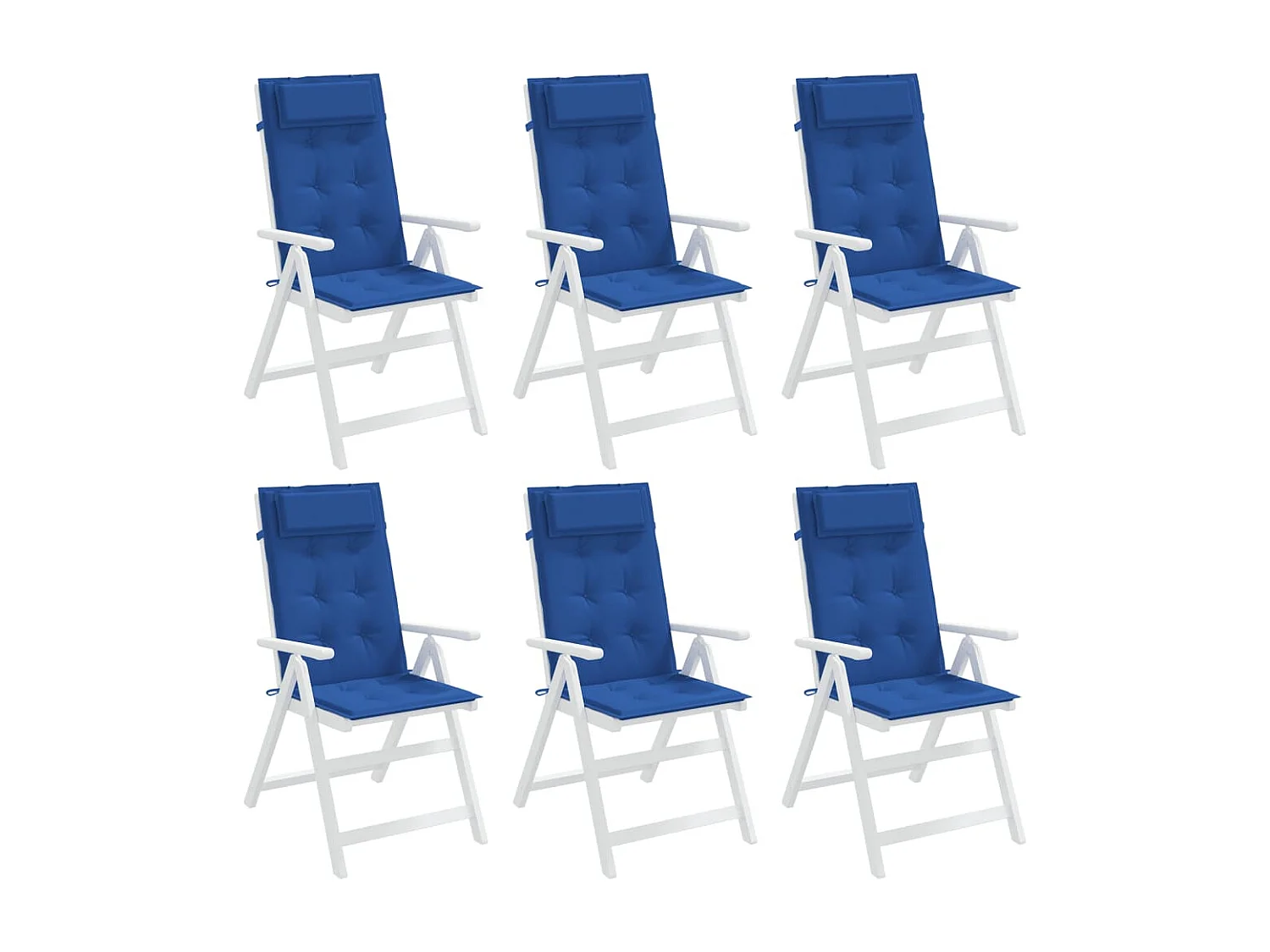 Coussins de chaise à dossier haut lot de 6 bleu royal
