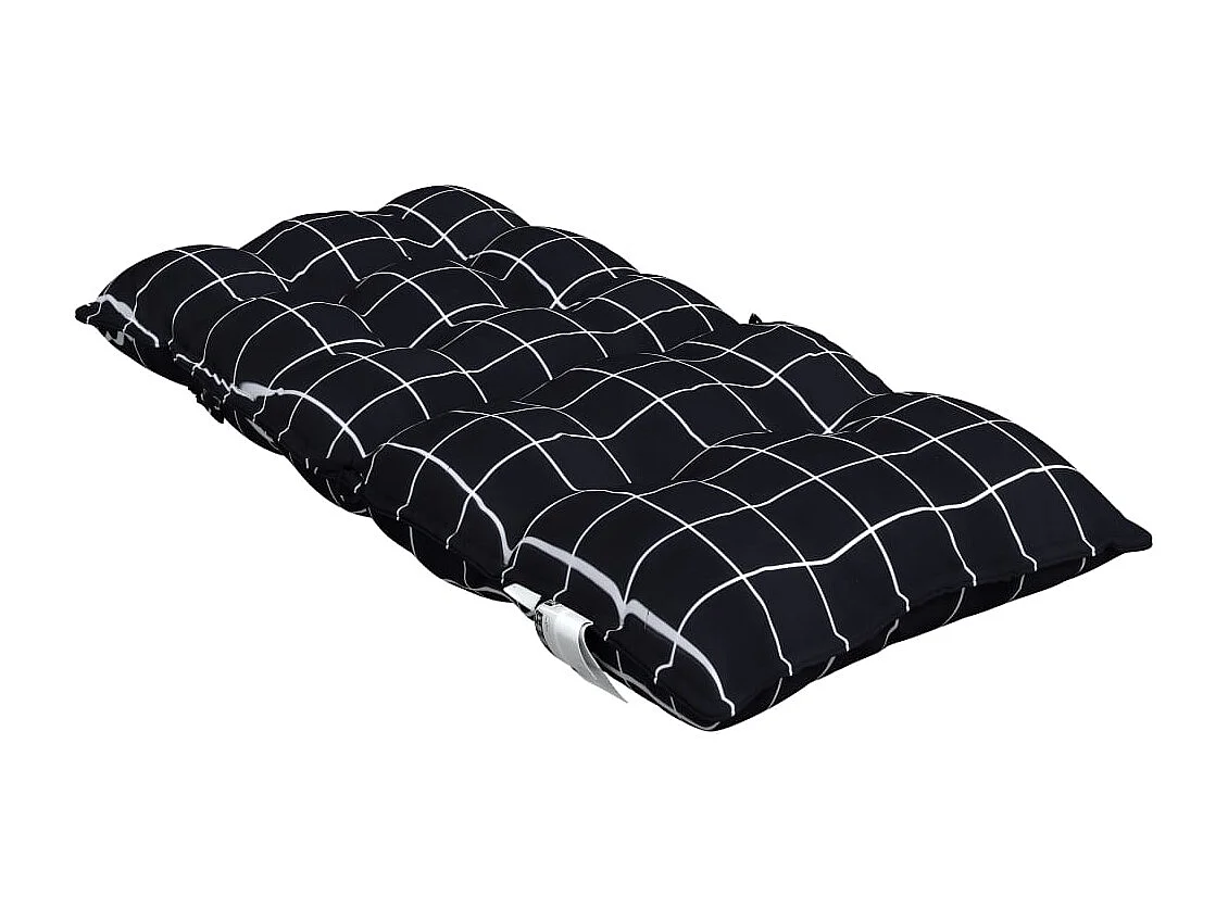 Almofadões cadeira encosto baixo 4 peças oxford xadrez preto