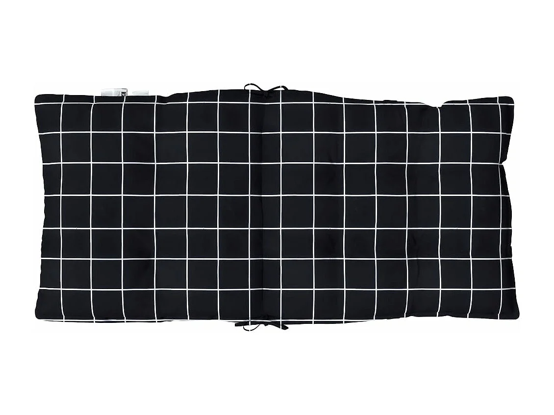 Almofadões cadeira encosto baixo 4 peças oxford xadrez preto