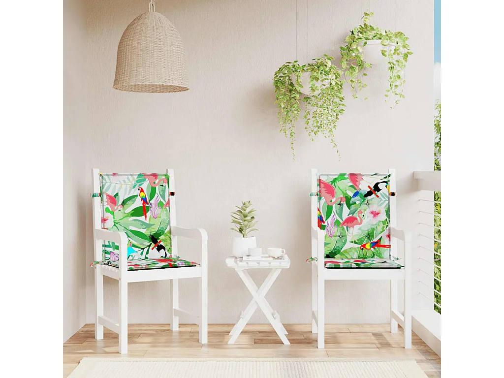 Coussins de chaise à dossier bas lot de 2 multicolore tissu