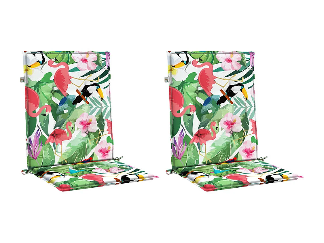 Coussins de chaise à dossier bas lot de 2 multicolore tissu