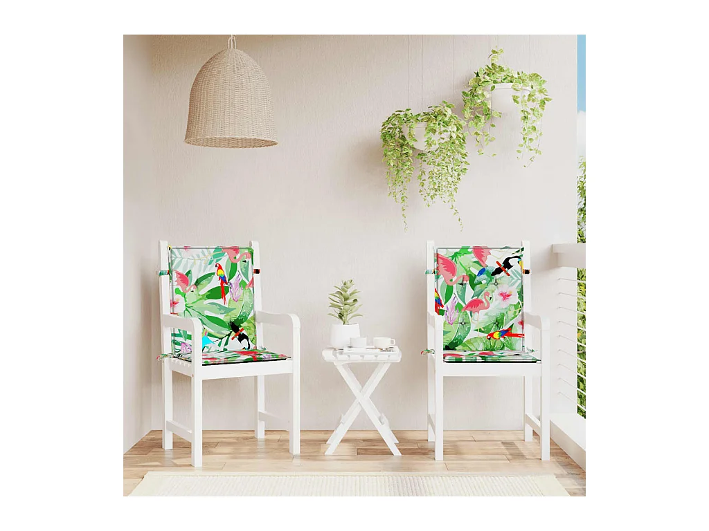 Coussins de chaise à dossier bas lot de 2 multicolore tissu