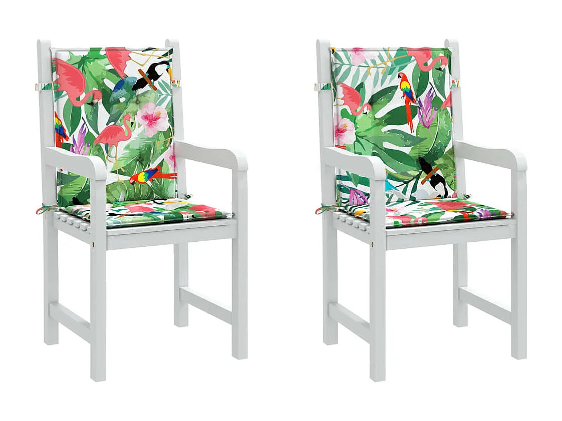 Coussins de chaise à dossier bas lot de 2 multicolore tissu