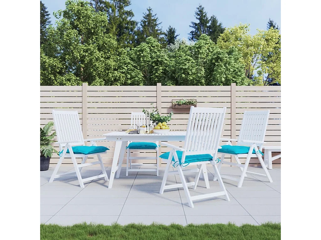 Coussins de chaise 4 pièces turquoise 50x50x7 cm tissu oxford