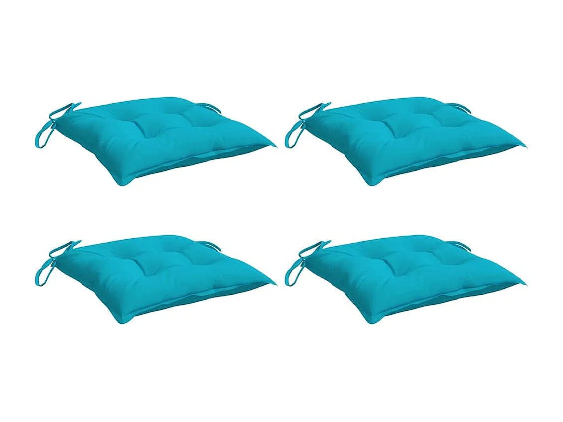 Coussins de chaise 4 pièces turquoise 50x50x7 cm tissu oxford