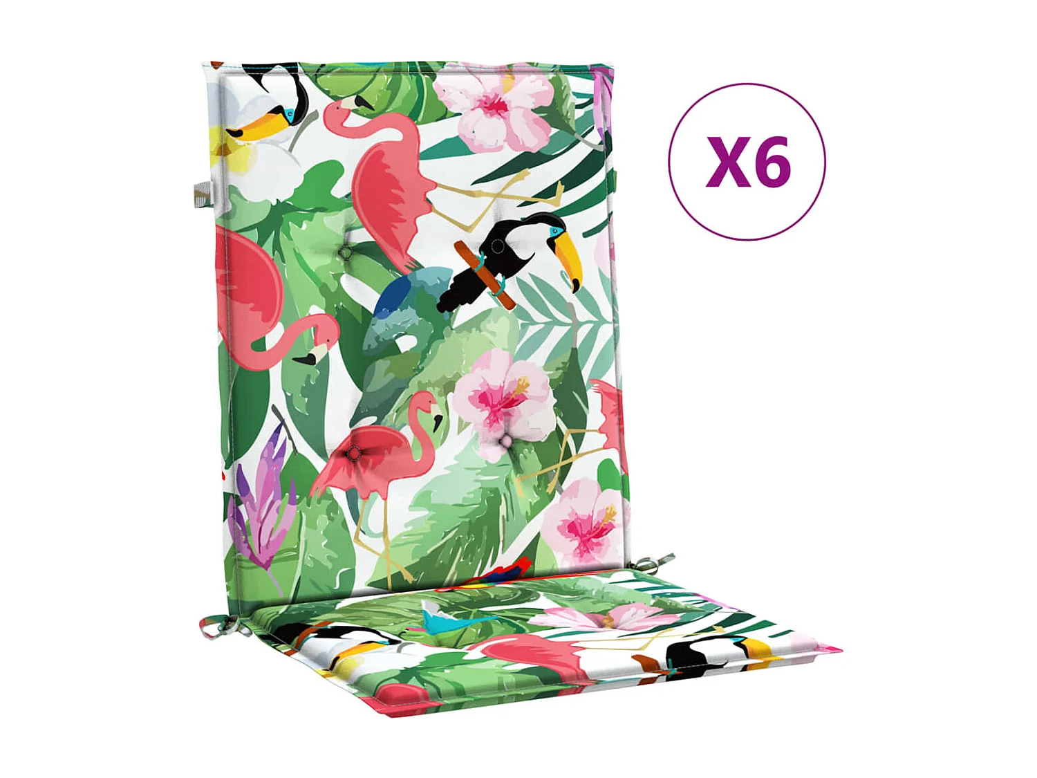 Coussins de chaise à dossier bas lot de 6 multicolore tissu