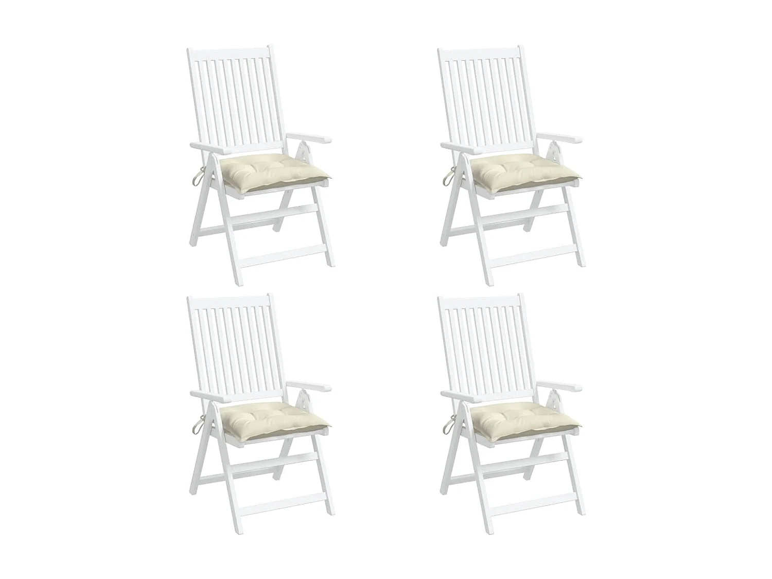 Coussins de chaise 4 pièces blanc crème 40x40x7 cm tissu oxford