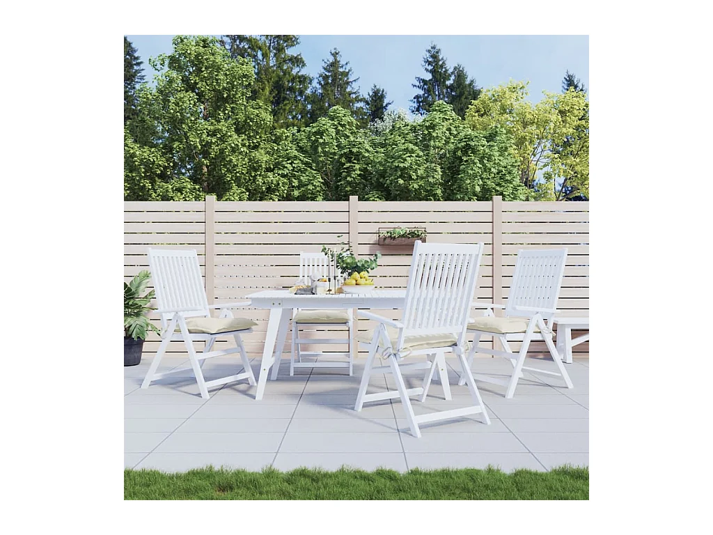 Coussins de chaise 4 pièces blanc crème 40x40x7 cm tissu oxford