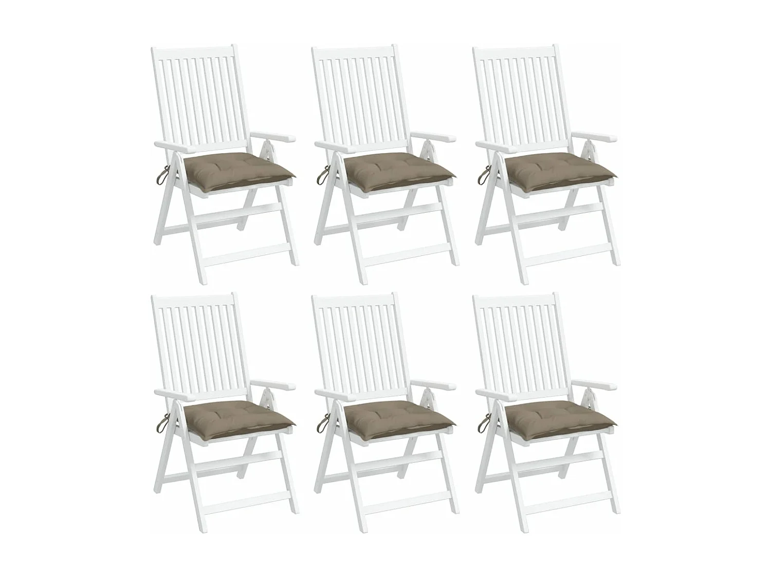 Coussins de chaise 6 pièces taupe 50x50x7 cm tissu oxford