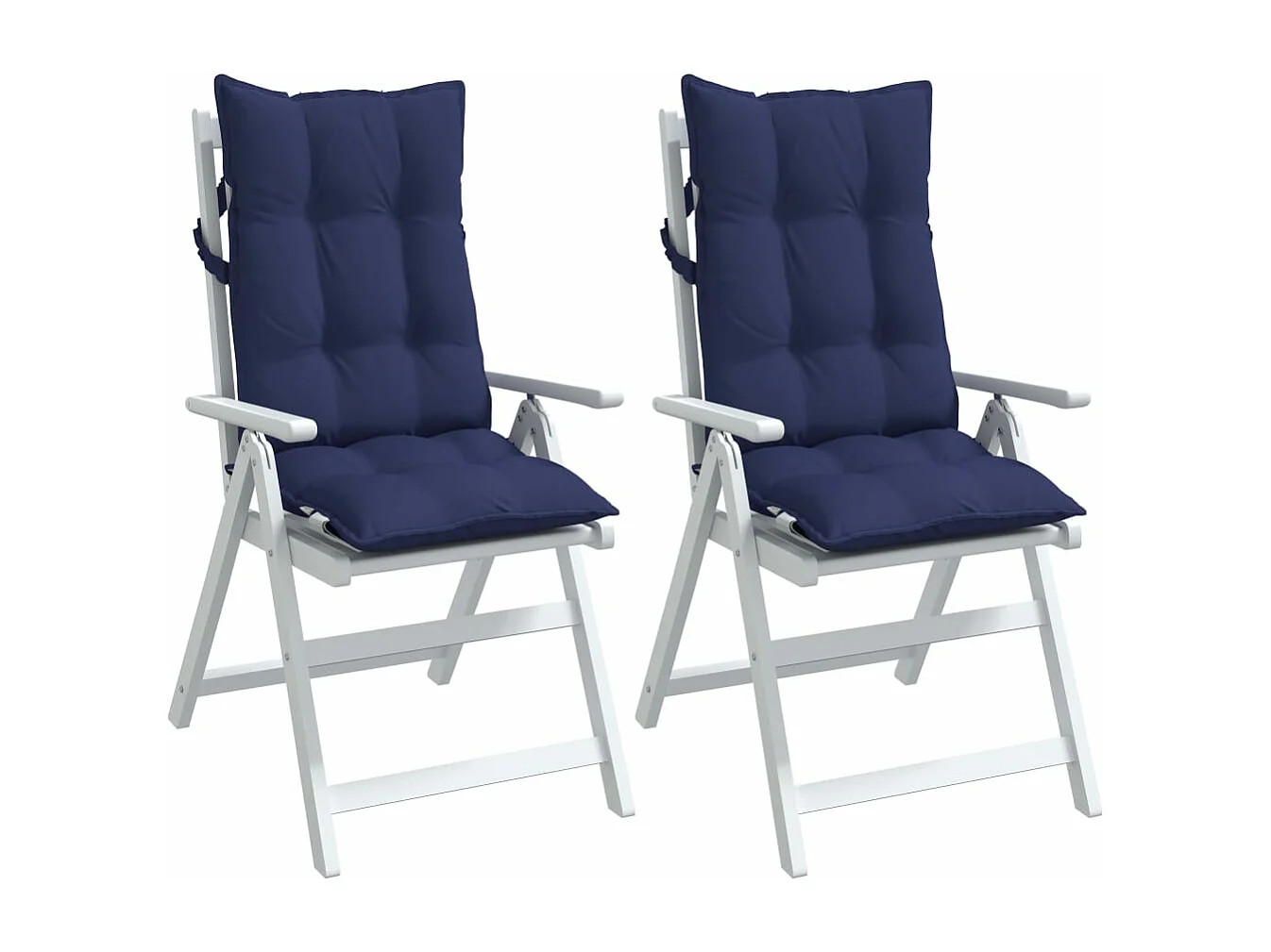 Coussins de chaise à dossier haut lot de 2 bleu marine
