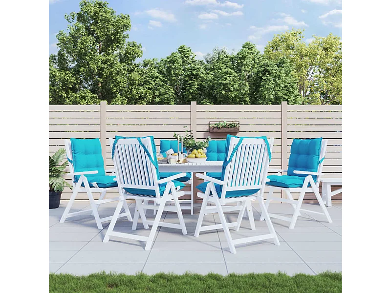 Coussins de chaise à dossier bas lot de 6 turquoise