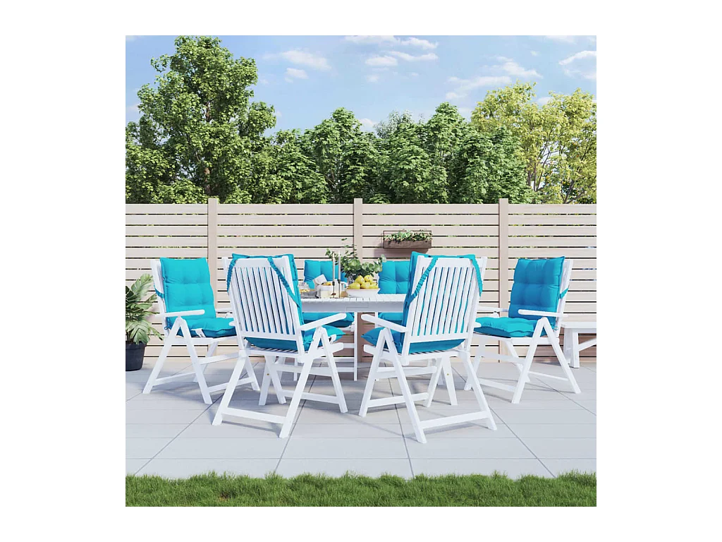 Coussins de chaise à dossier bas lot de 6 turquoise