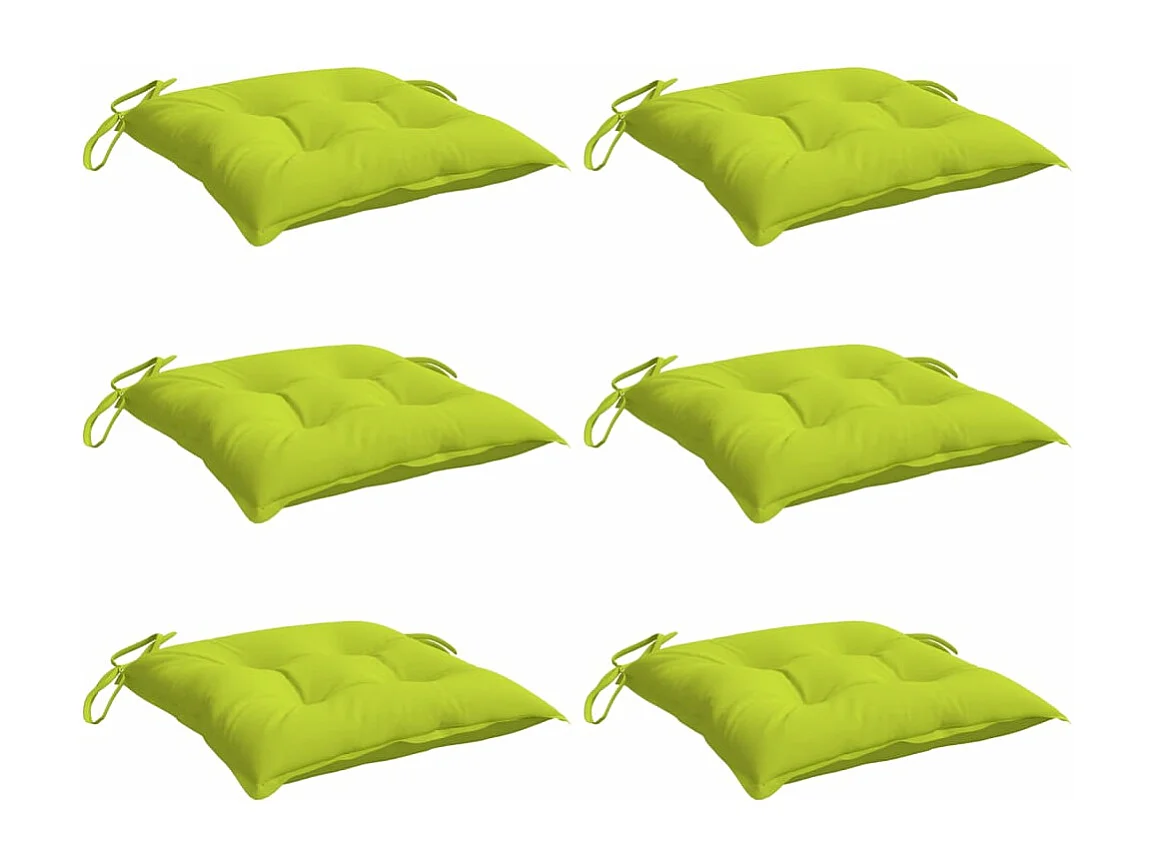 Stoelkussens 6 st 40x40x7 cm oxford stof heldergroen