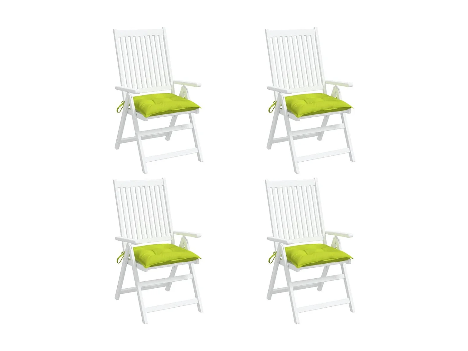 Coussins de chaise lot de 6 vert brillant 40x40x7 cm