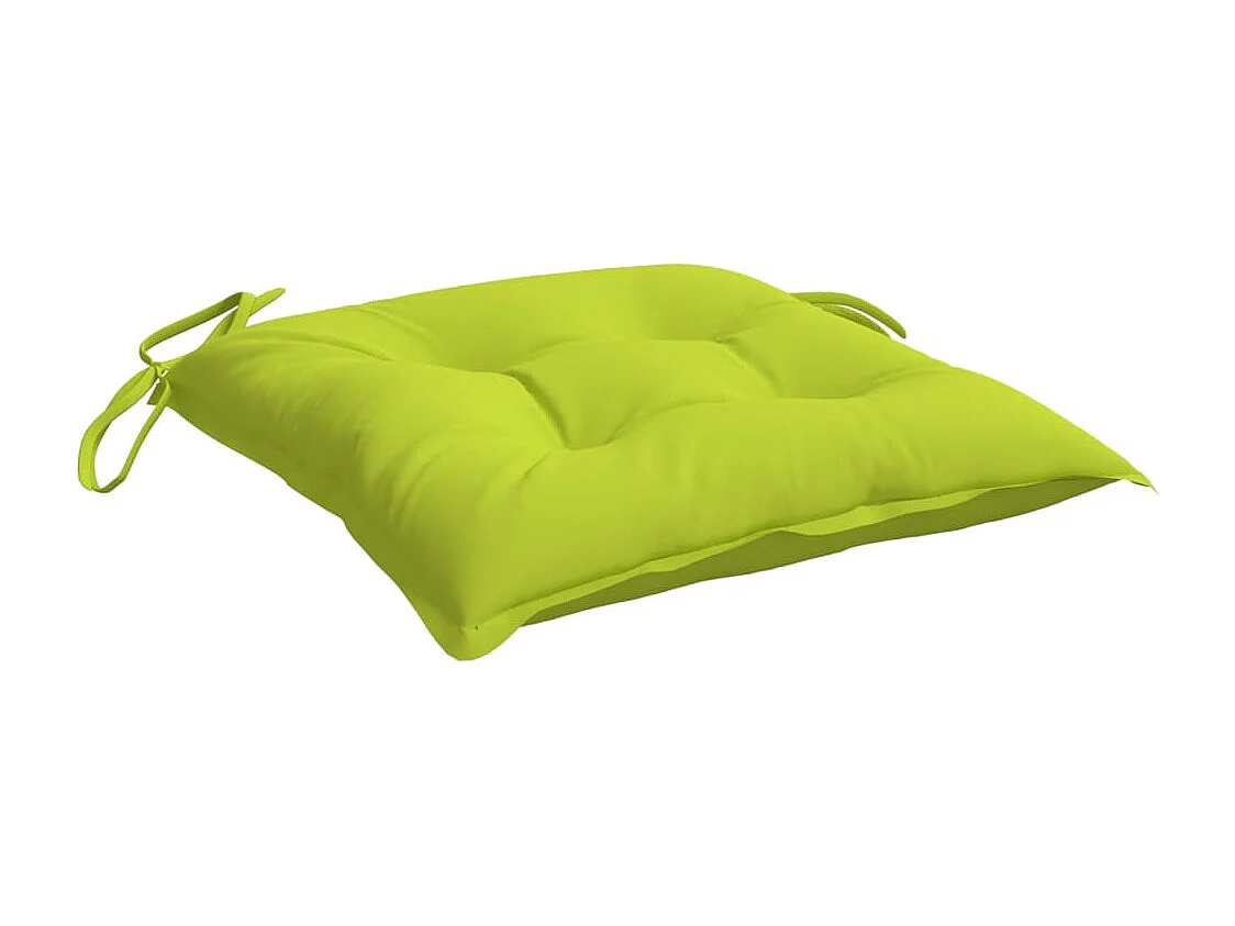 Coussins de chaise lot de 6 vert brillant 40x40x7 cm