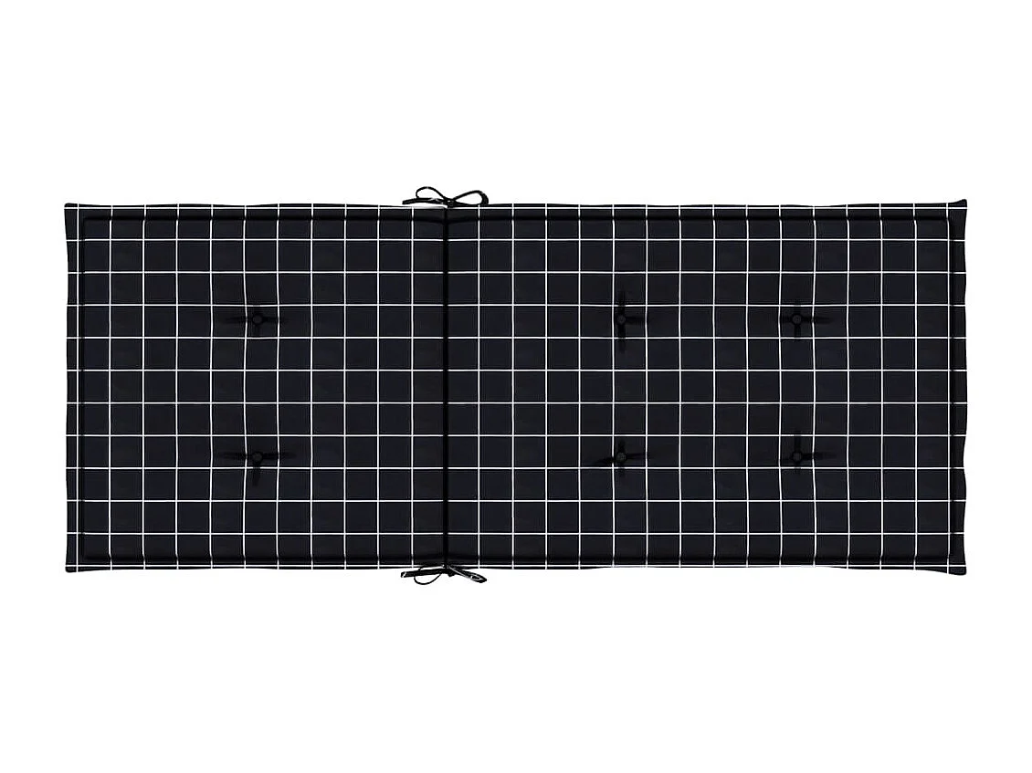 Coussins de chaise à dossier haut lot de 2 noir à carreaux