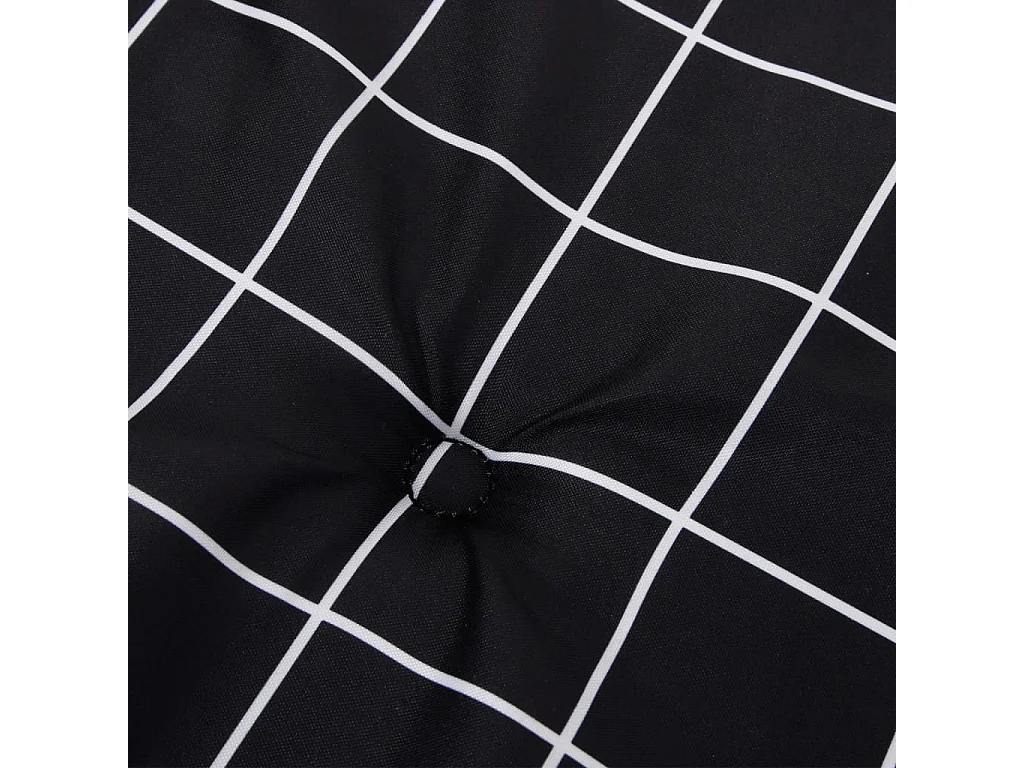 Coussins de chaise à dossier haut lot de 2 noir à carreaux