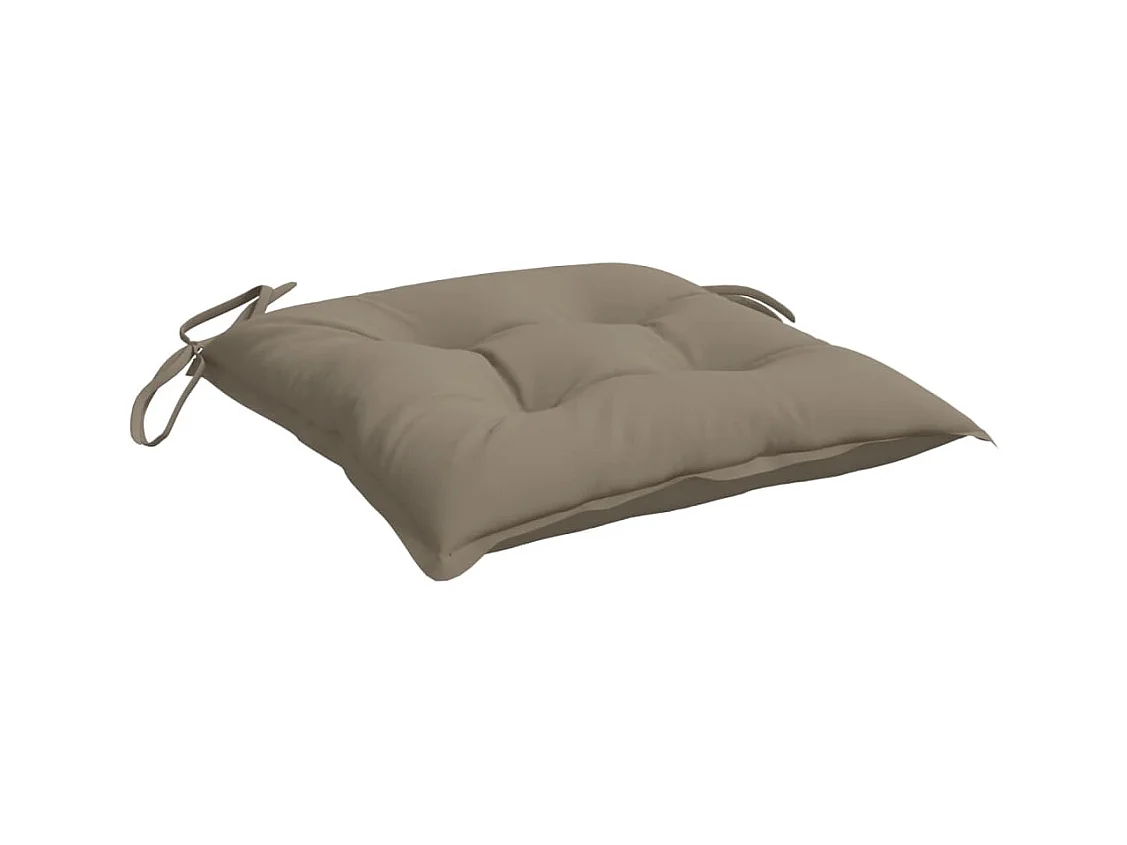 Coussins de chaise lot de 2 taupe 40x40x7 cm tissu oxford