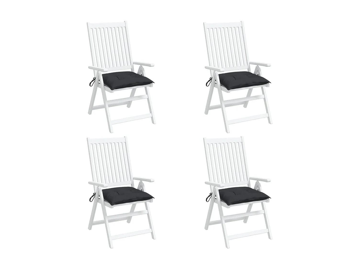 Almofadões de cadeira 4 peças 40x40x7 cm tecido oxford preto