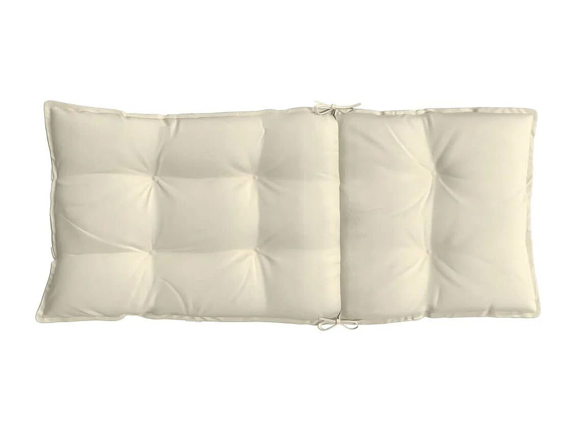 Coussins de chaise à dossier haut lot de 2 crème tissu oxford