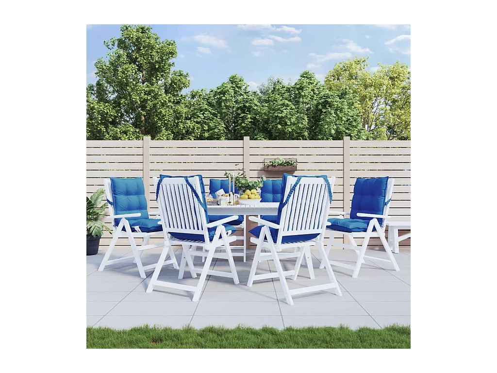 Coussins de chaise à dossier bas lot de 6 bleu royal