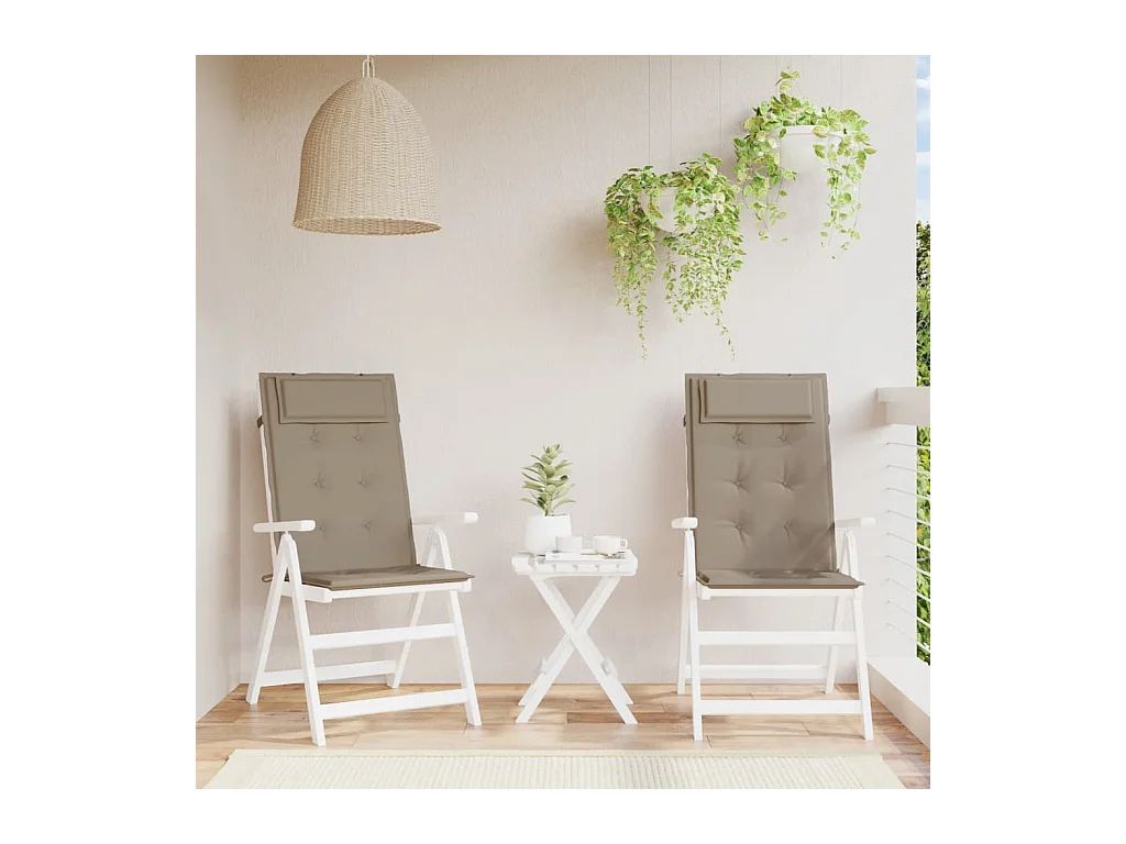 Coussins de chaise à dossier haut lot de 2 taupe tissu oxford