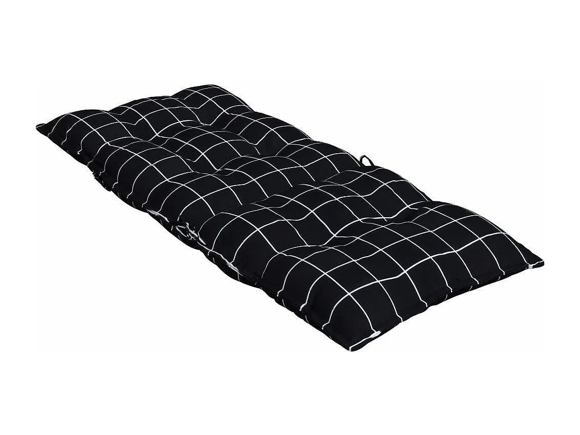 Cojines para silla respaldo alto 2 unidades tela a cuadros negro