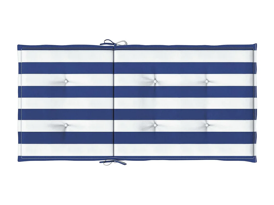 Coussins de chaise à dossier bas lot de 6 rayures bleu et blanc