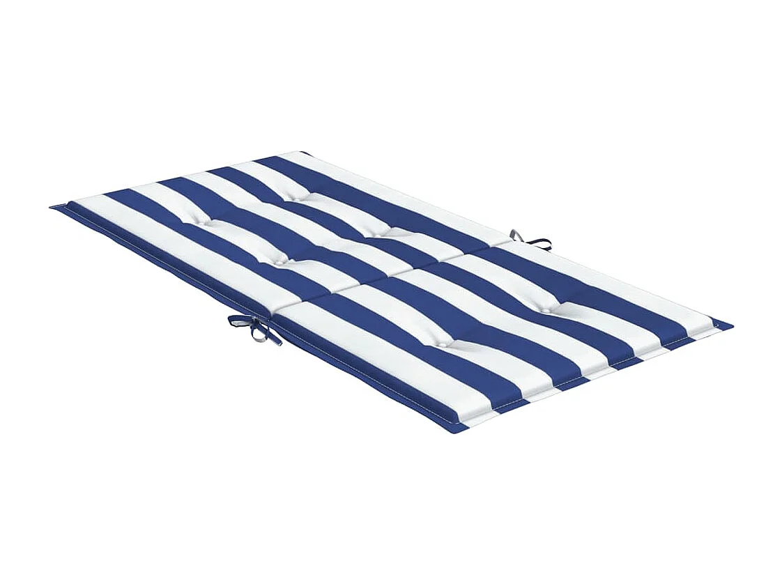 Cojines silla de respaldo bajo 6 unidades tela a rayas azul y blanco