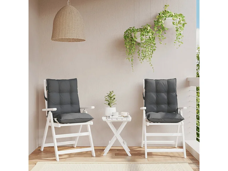 Coussins de chaise à dossier bas lot de 2 anthracite