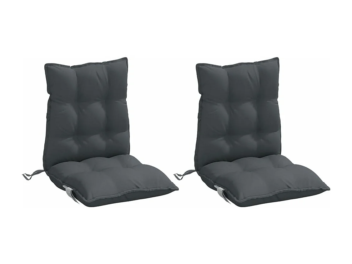 Coussins de chaise à dossier bas lot de 2 anthracite
