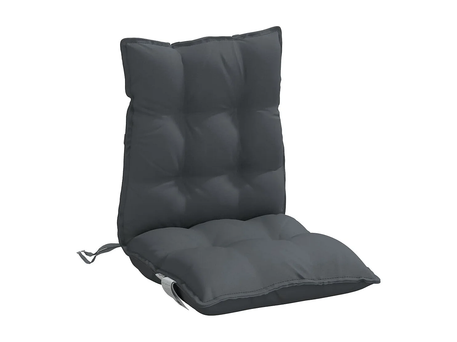 Coussins de chaise à dossier bas lot de 2 anthracite