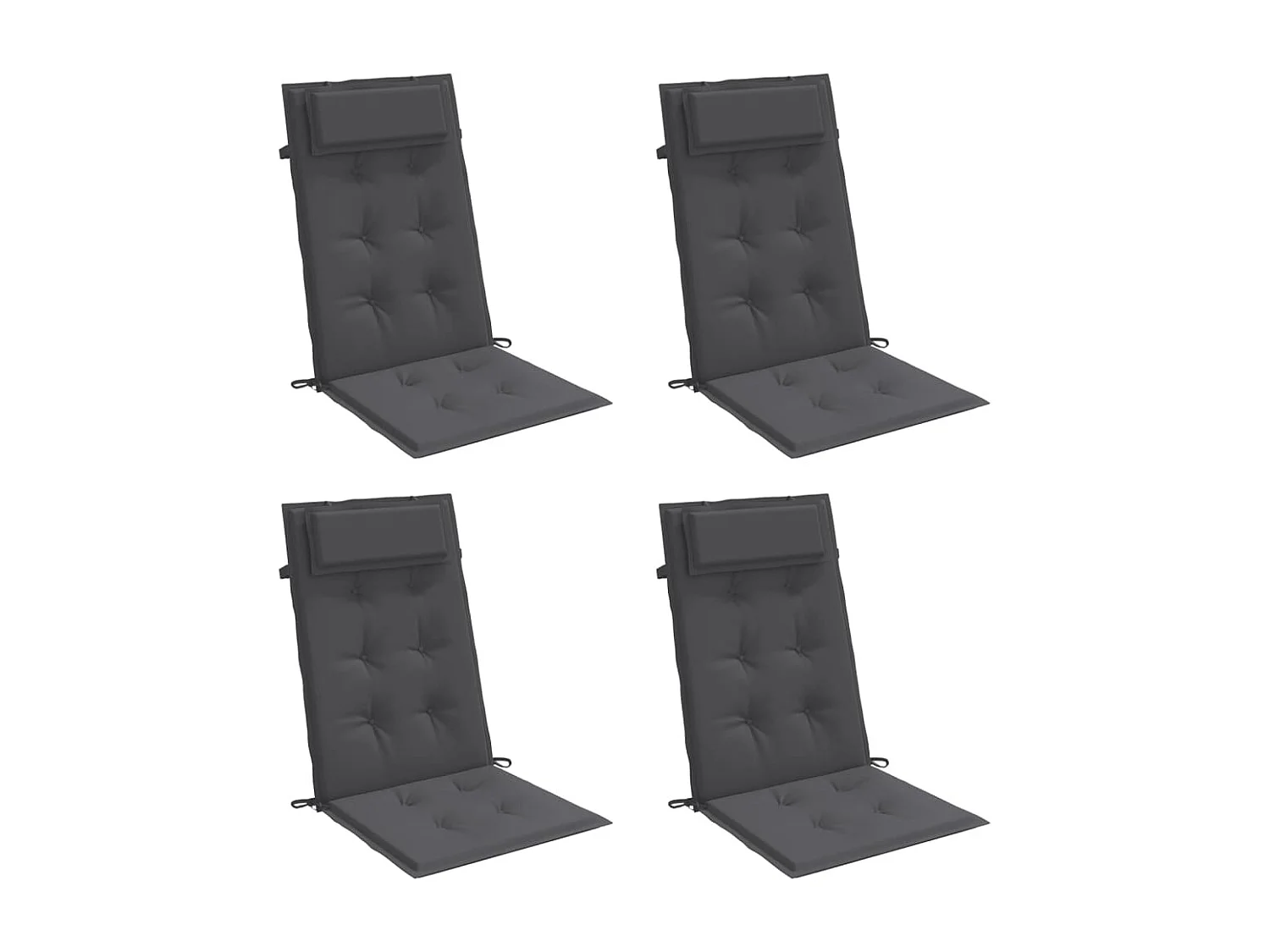 Coussins de chaise à dossier haut lot de 4 anthracite