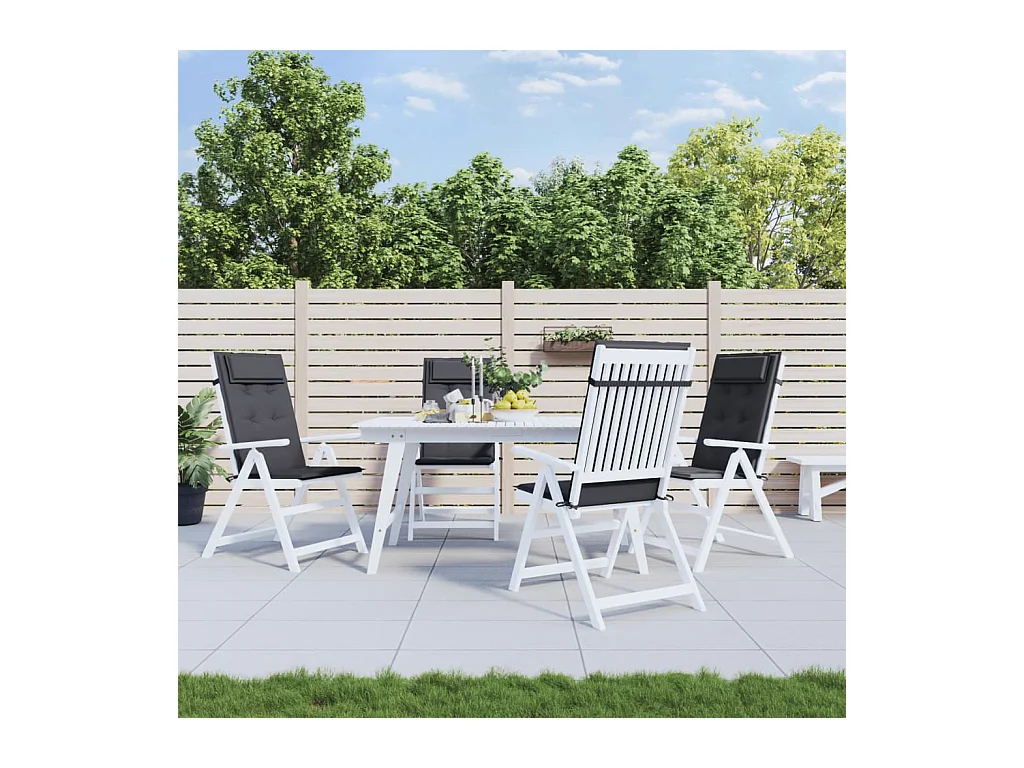 Coussins de chaise à dossier haut lot de 4 anthracite