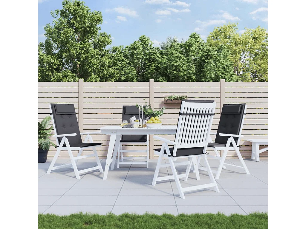 Coussins de chaise à dossier haut lot de 4 anthracite