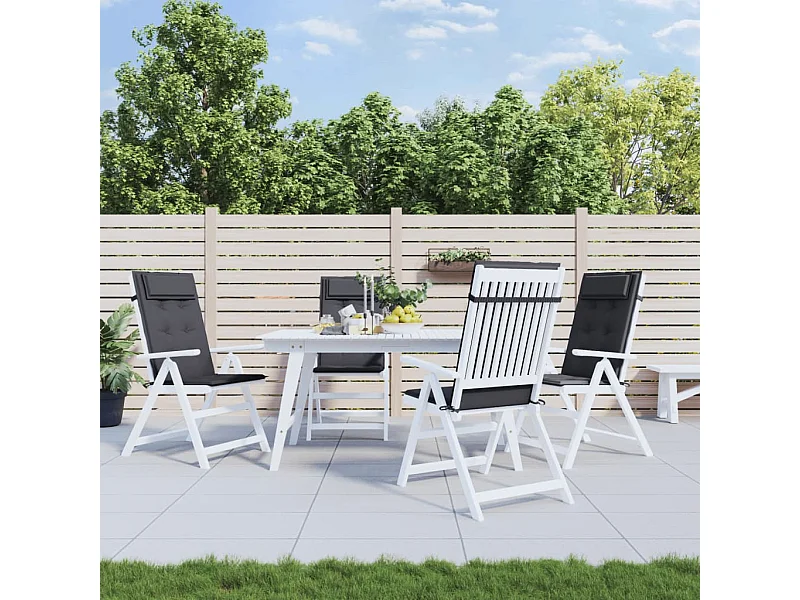Coussins de chaise à dossier haut lot de 4 anthracite