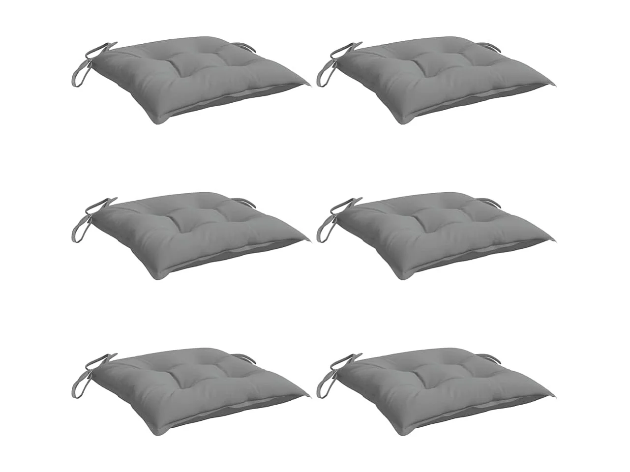 Coussins de chaise 6 pièces gris 40x40x7 cm tissu oxford