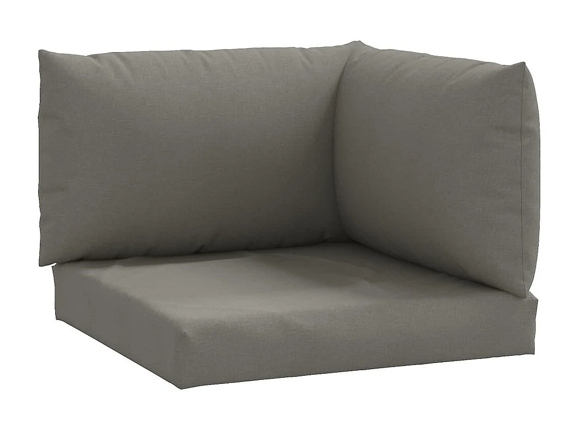 Coussins de palette lot de 3 gris foncé mélangé tissu