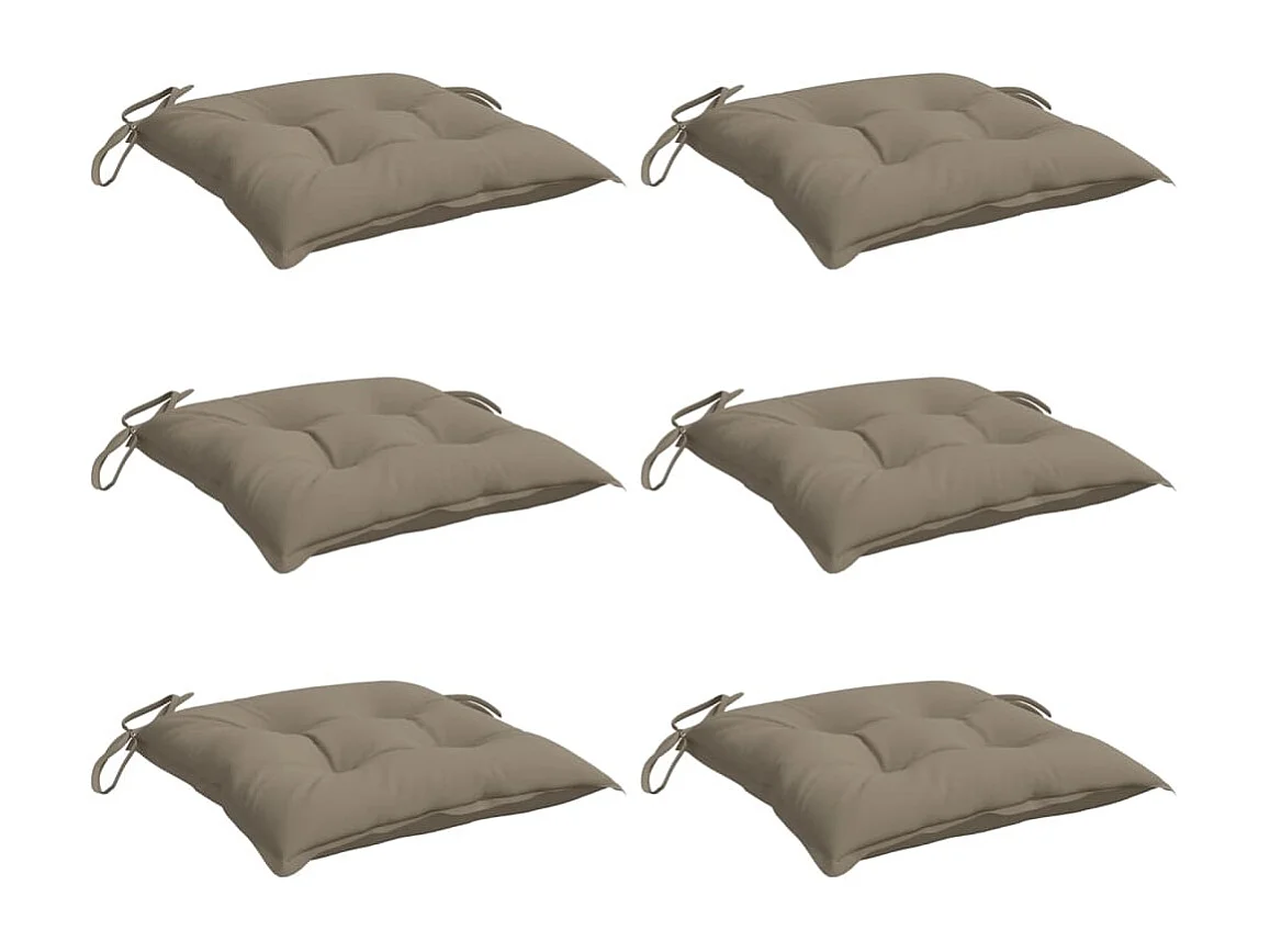 Coussins de palette lot de 6 taupe 50x50x7 cm tissu oxford
