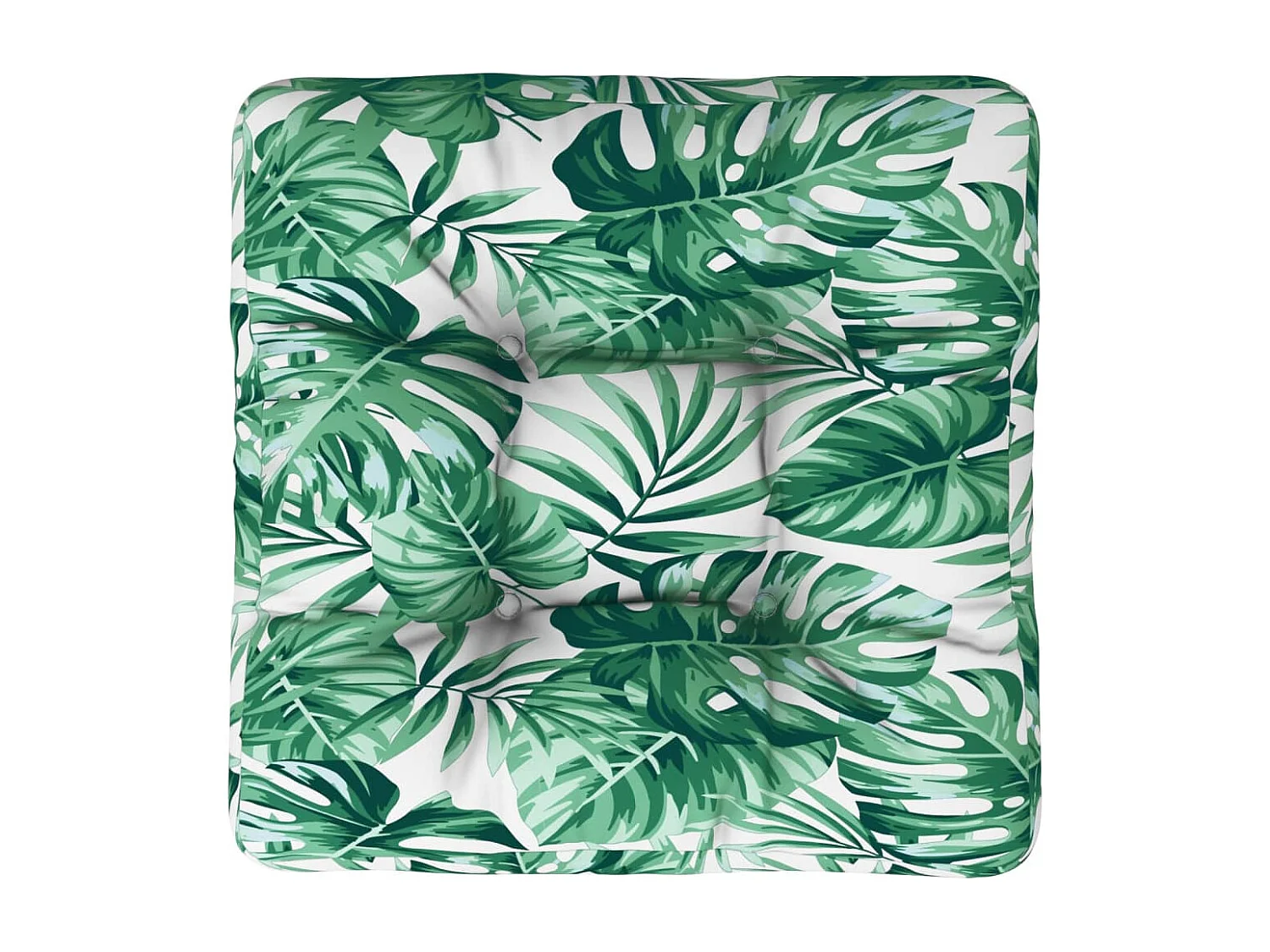 Coussin de palette motif de feuilles 58x58x10 cm tissu