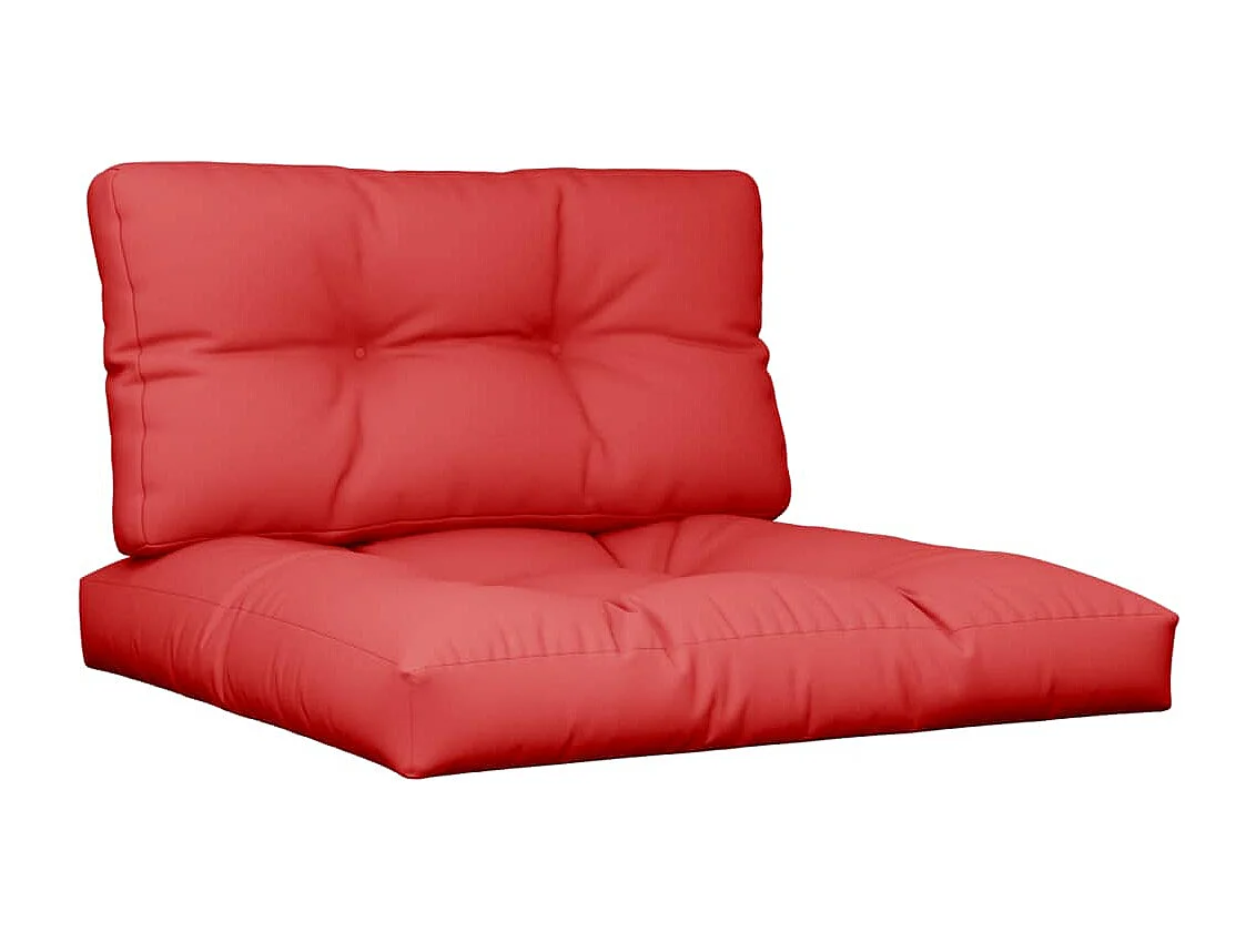 Coussins de palette 2 pièces rouge tissu