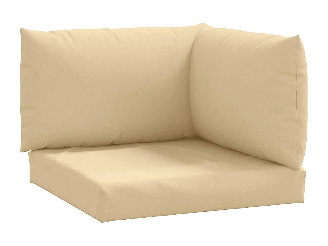 Coussins de palette lot de 3 beige mélangé tissu